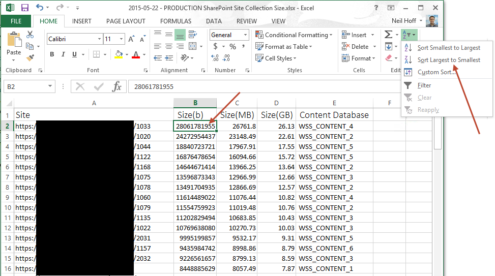 Content Database Disk Usage